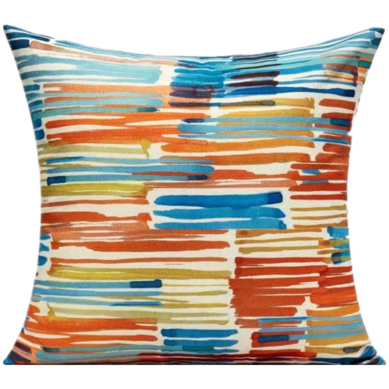 WOKANI 20x20 Colorful Abstract Modern Throw Pillow Covers Outdoor Couch Furniture Geometric Striped Square Decorative Patio Cushion Covers Home D?cor for Bedroom Sofa Bench Porch Set of 4 - Image 3